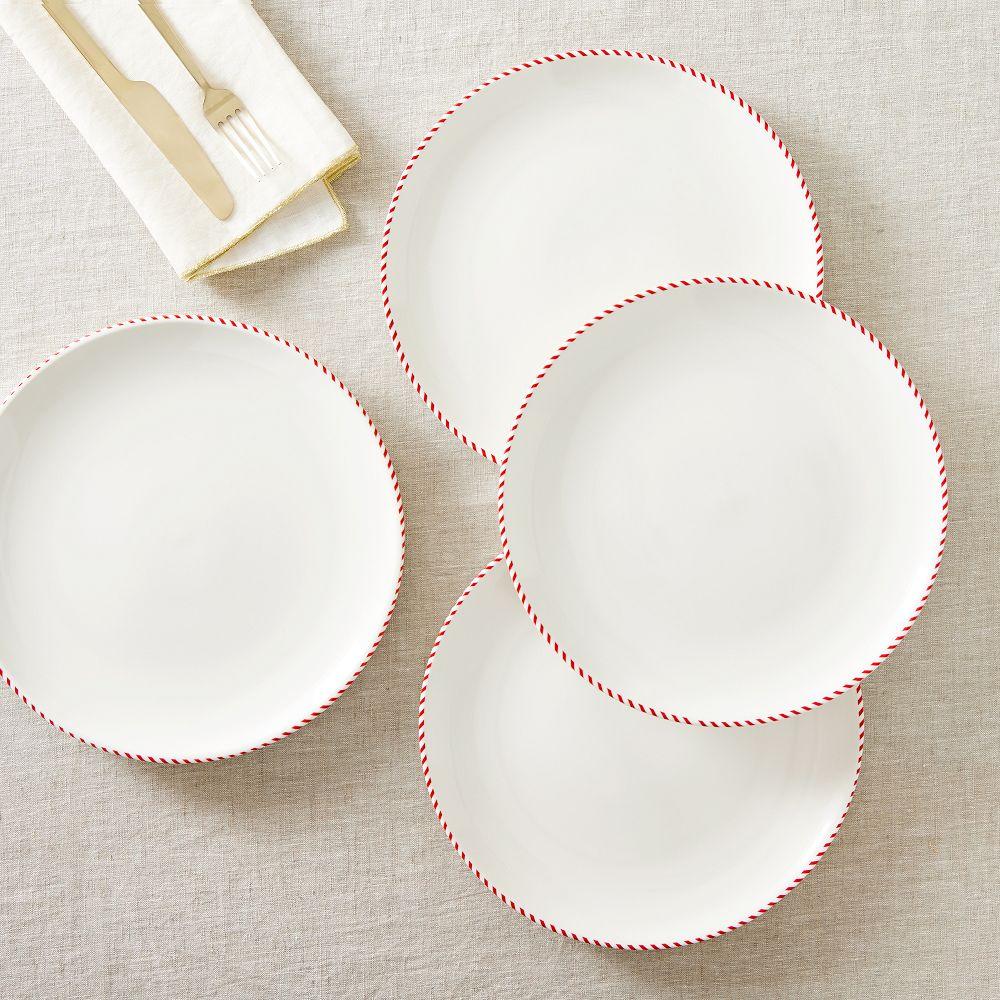 Candy Cane Dinner Plate Set Set of 4 West Elm UK